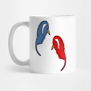 Bird red and blue, small Mug